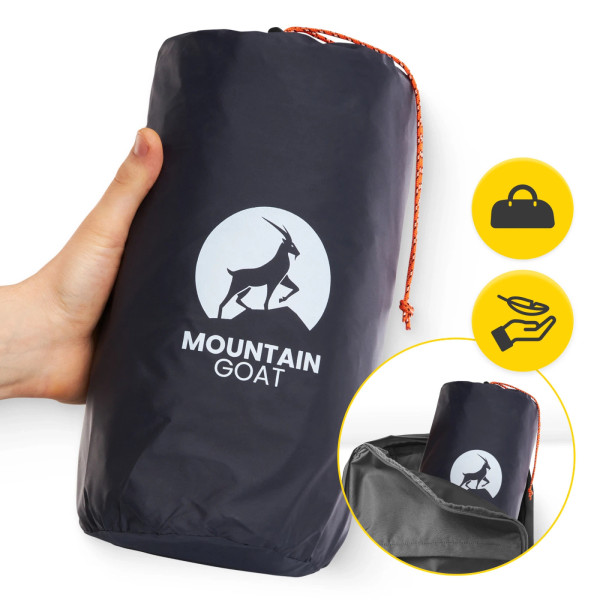 Dmuchany materac turystyczny Mountain Goat dwuosobowy samopompujący granatowy