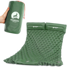 Dmuchany materac turystyczny Mountain Goat dwuosobowy samopompujący khaki