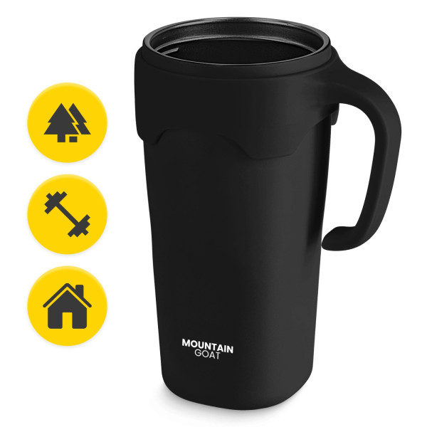Kubek termiczny Mountain Goat ze słomką 650ml czarny