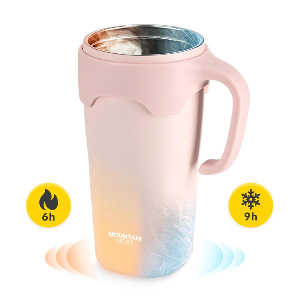 Kubek termiczny Mountain Goat ze słomką 650ml różowy