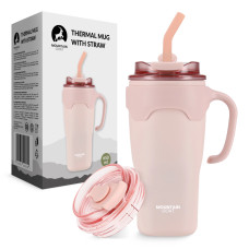 Kubek termiczny Mountain Goat ze słomką 650ml różowy