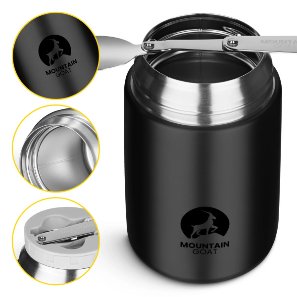 Termos obiadowy Mountain Goat ze stali nierdzewnej 720ml czarny