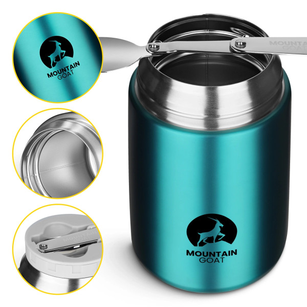 Termos obiadowy Mountain Goat ze stali nierdzewnej 720ml niebieski