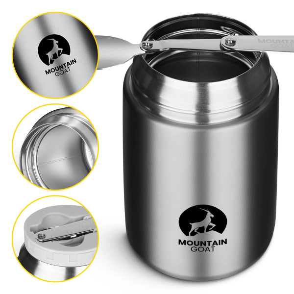 Termos obiadowy Mountain Goat ze stali nierdzewnej 720ml srebrny