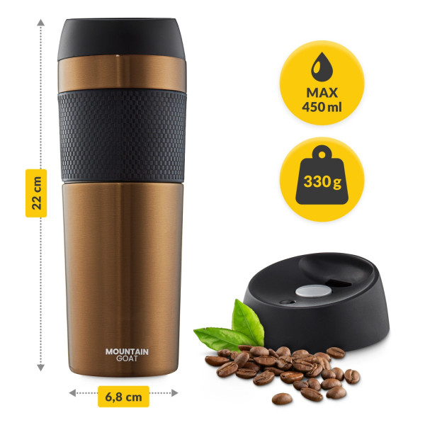 Kubek termiczny Mountain Goat TRAVEL 450ml brązowy