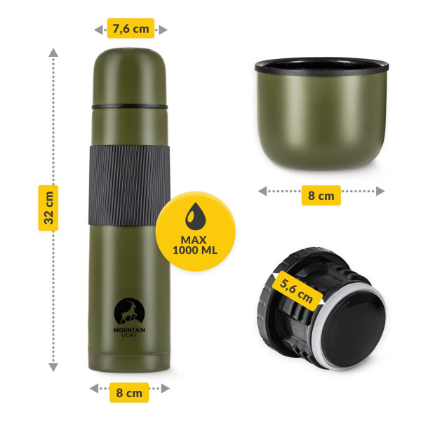 Termos turystyczny Mountain Goat do kawy i herbaty 1 litr zielony
