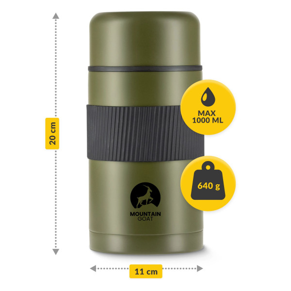 Termos Mountain Goat obiadowy ze stali nierdzewnej 1 litr zielony
