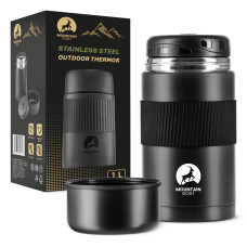 Termos obiadowy Mountain Goat ze stali nierdzewnej 1 litr czarny