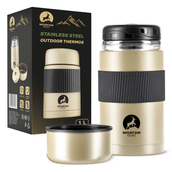 Termos obiadowy Mountain Goat ze stali nierdzewnej 1 litr złoty