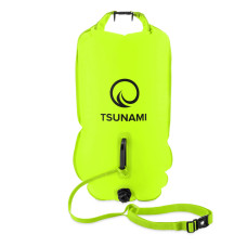 Bojka asekuracyjna do pływania Tsunami z suchą kieszenią 2w1 żółta
