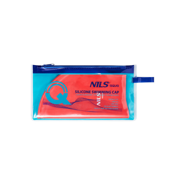 Czepek silikonowy Nils Aqua NQC JEDNOKOLOROWY RD01, czerwony