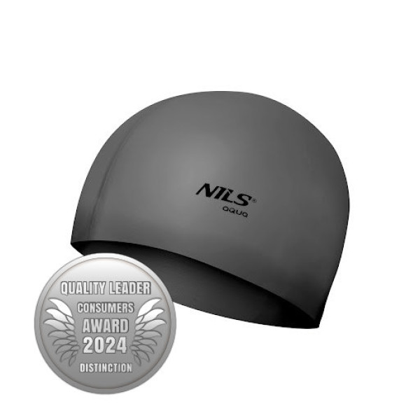 Czapek jednokolorowy silikonowy Nils Aqua NQC SL02, ciemnoszary