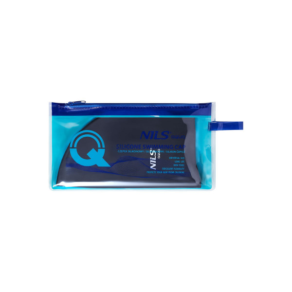 Czarny czepek silikonowy Nils Aqua NQC BK01, jednokolorowy