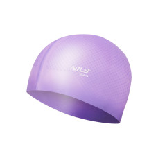 Czepek silikonowy Nils Aqua Dots NQC, jednokolorowy fioletowy
