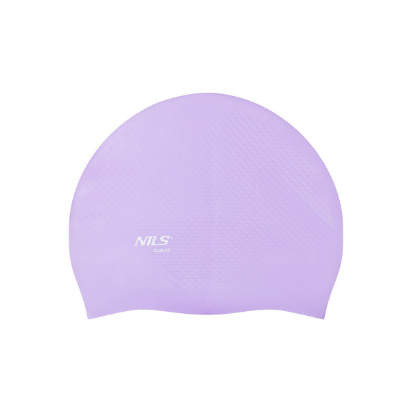 Czepek silikonowy Nils Aqua Dots NQC, jednokolorowy fioletowy