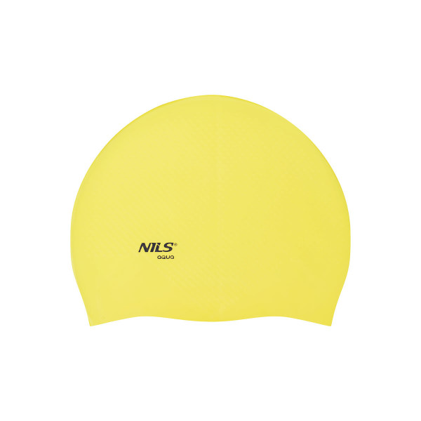 Czepek silikonowy Nils Aqua NQC, jednokolorowy żółty, dots