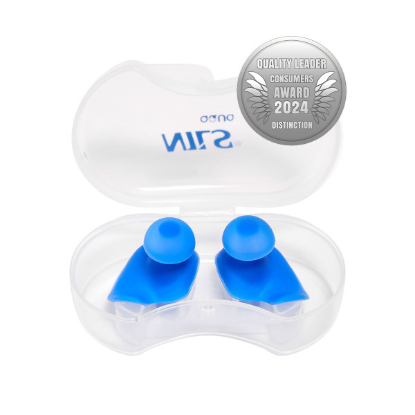 Niebieskie silikonowe zatyczki do uszu Nils Aqua NQAW60