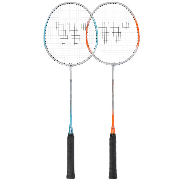 Rakiety do badmintona SteelTec 216K, zestaw + lotki 3szt Wish