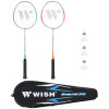 Rakiety do badmintona SteelTec 216K, zestaw + lotki 3szt Wish