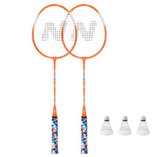 Zestaw do badmintona aluminium Nils NRZ2051, 2 rakiety + 3 lotki + pokrowiec
