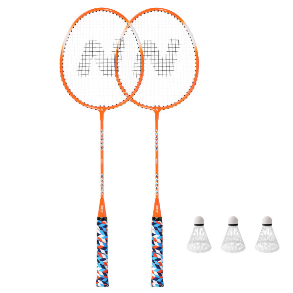 Zestaw do badmintona aluminium Nils NRZ2051, 2 rakiety + 3 lotki + pokrowiec