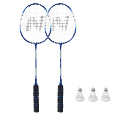Zestaw do badmintona aluminium Nils NRZ2052, 2 rakiety + 3 lotki + pokrowiec