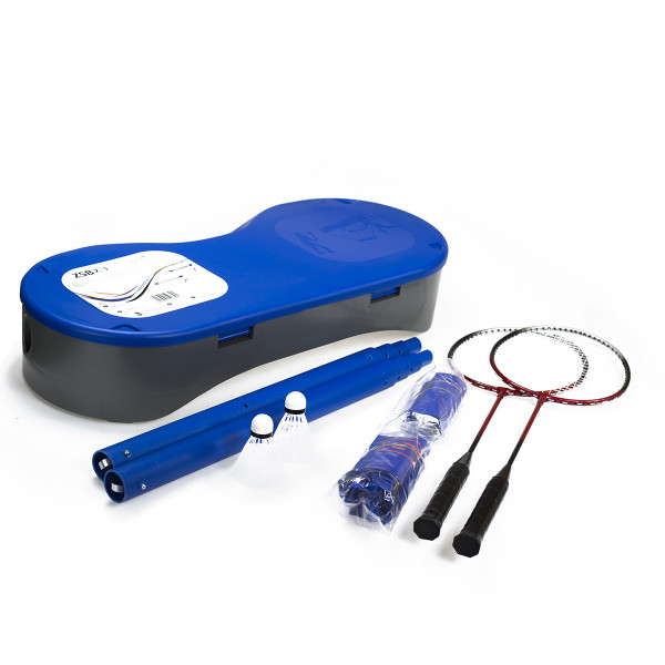 Zestaw 2w1 siatka do badminton + tenis ziemny Nils ZSB2, 2 rakiety, 2 lotki, walizka