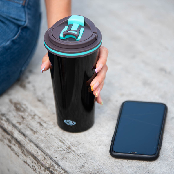 Kubek termiczny czarny Nils NCB18, Nils Camp