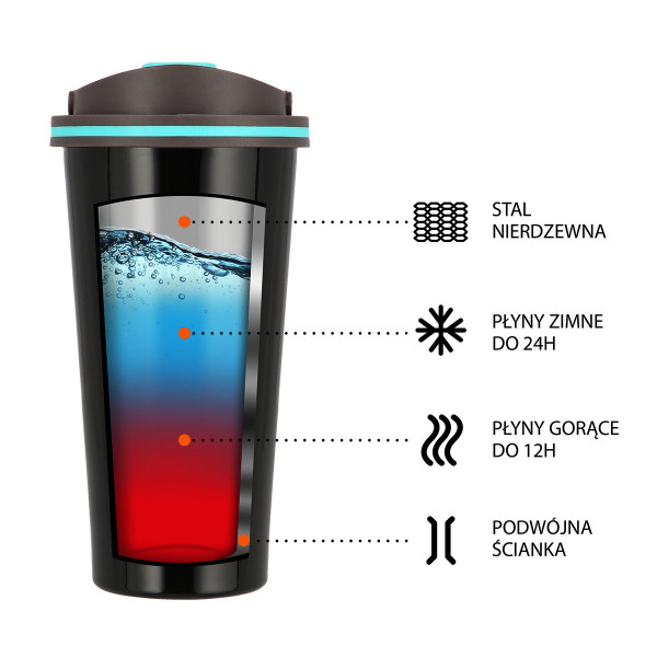 Kubek termiczny czarny Nils NCB18, Nils Camp