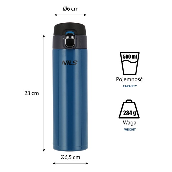 Kubek termiczny niebieski Nils NCB28