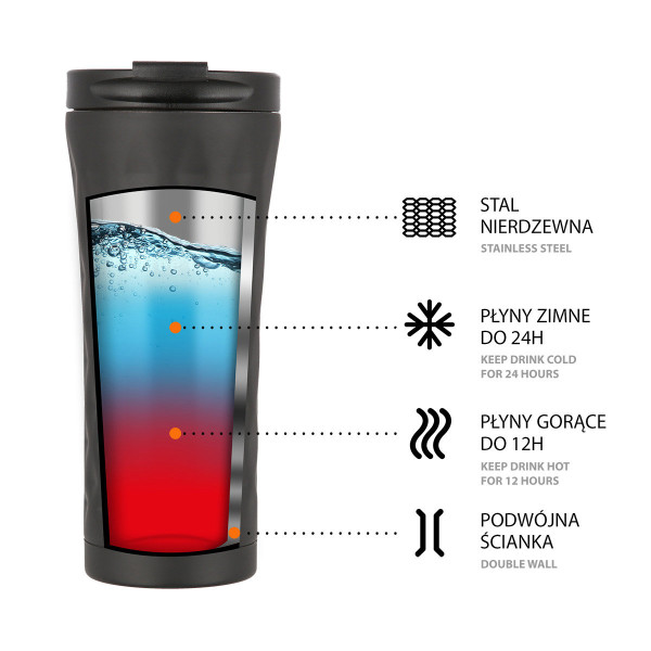 Kubek termiczny czarny Nils NCB44