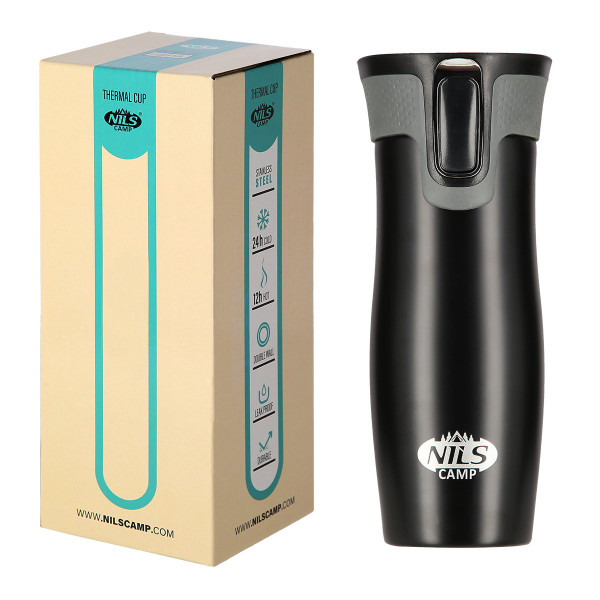 Kubek termiczny Nils NCC03, czarny, Nils Camp