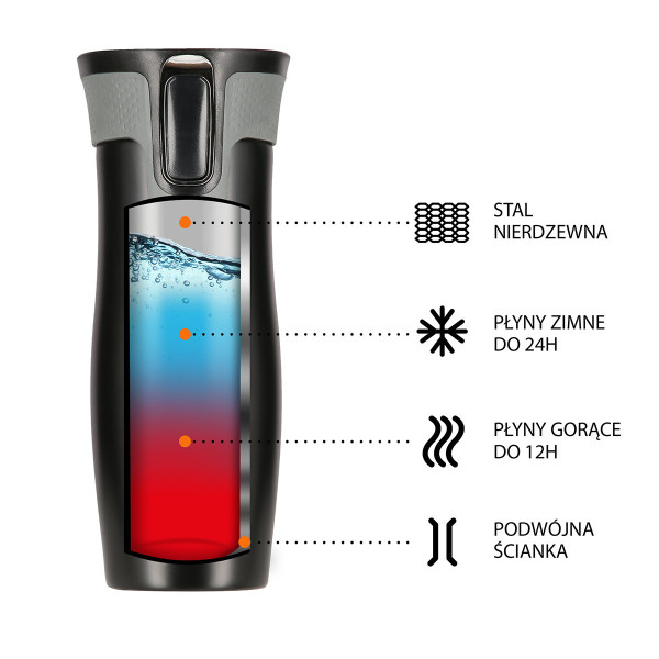Kubek termiczny Nils NCC03, czarny, Nils Camp