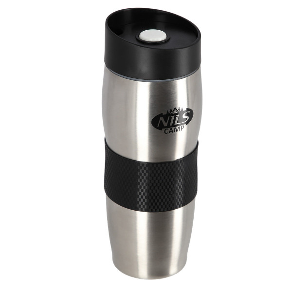 Kubek termiczny Nils Camp NCC05, czarno-srebrny