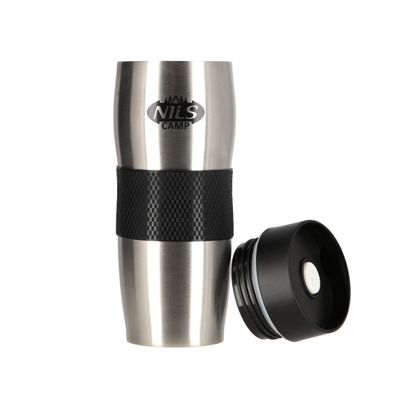 Kubek termiczny Nils Camp NCC05, czarno-srebrny