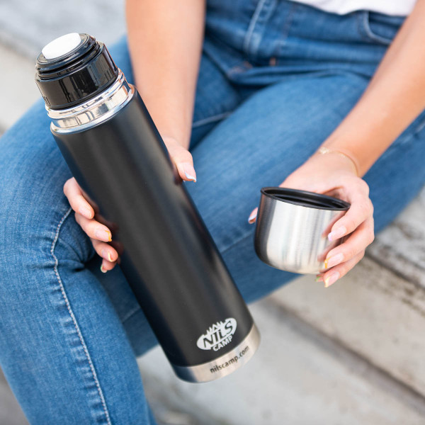 Termos termiczny czarny Nils NCC07, Camp