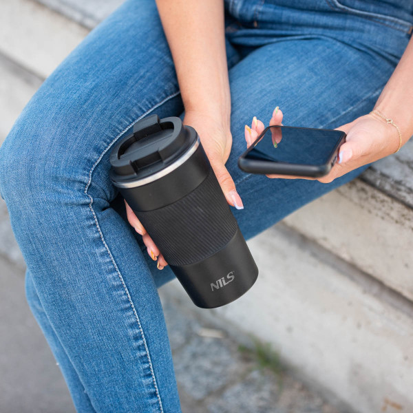 Kubek termiczny czarny Nils NCC09
