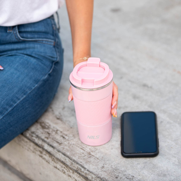 Kubek termiczny różowy Nils NCC09