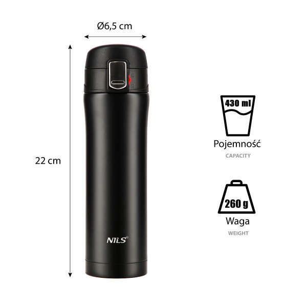 Kubek termiczny Nils NCB10, czarny