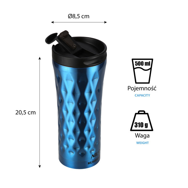 Kubek termiczny niebieski Nils NCB44