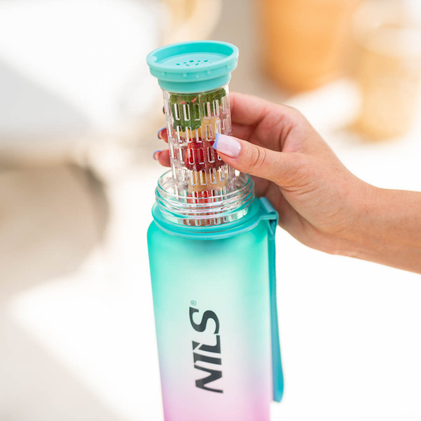 Butelka zielono-różowa tritanowa Nils Camp NCD04