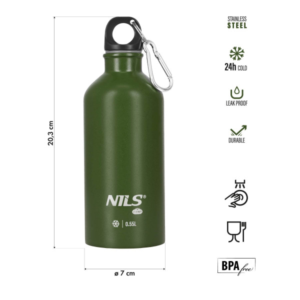 Butelka turystyczna zielona Nils Camp NC3801, 550ML