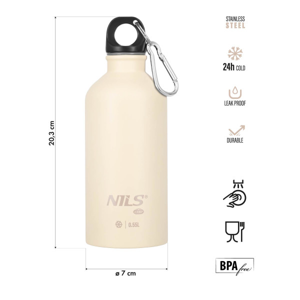Butelka turystyczna beżowa Nils Camp NC3801, 550ML