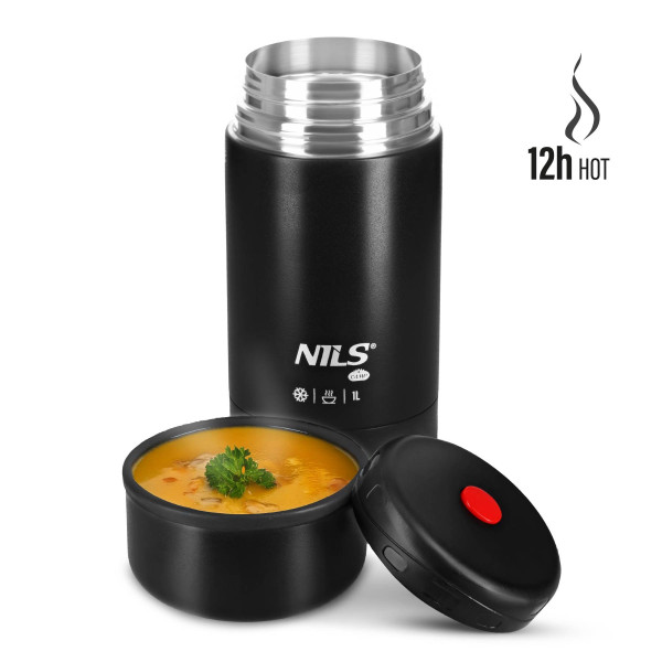 Termos obiadowy czarny Nils Camp NC3802, 1000ml