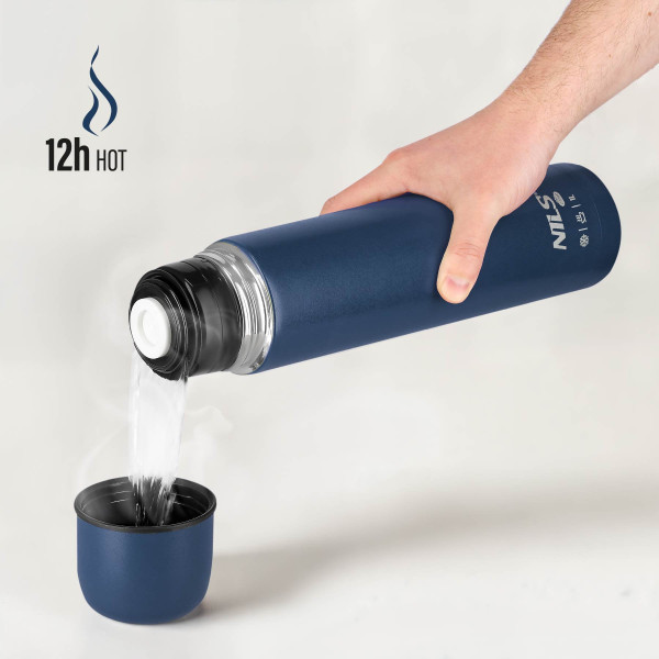 Termos turystyczny Nils Camp NC3804, 1000 ml, niebieski