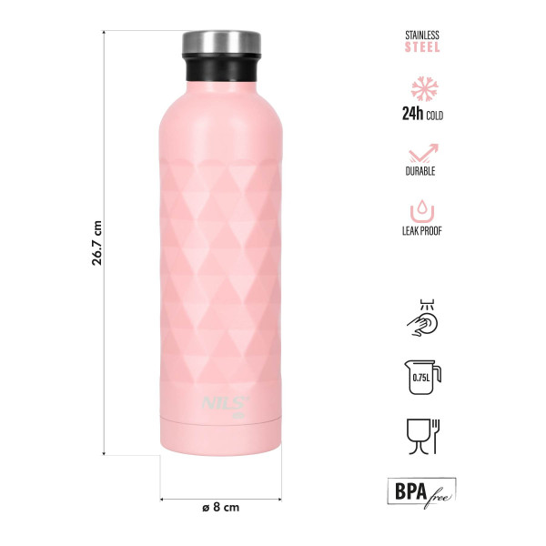 Butelka turystyczna 750ml różowa Nils Camp NC3805