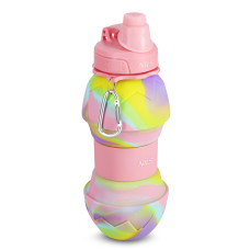 Bidon silikonowy składany Nils NC4102, 700ml, różowy