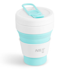 Kubek silikonowy składany Nils Camp NC4103, 355ml, miętowy