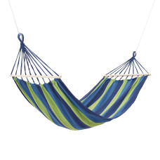 Hamak z drewnianą belką Nils NC9001, niebieski, 70cm, z metalowym uchwytem Camp