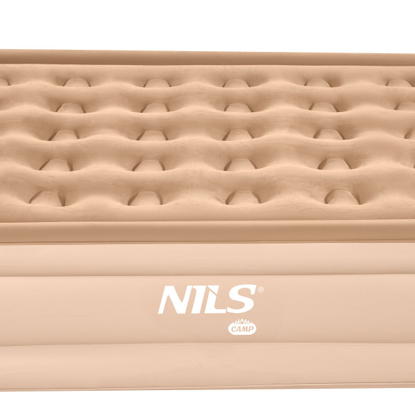 Materac dwuosobowy king size beżowy, Nils Camp NC2808, + pompka elektryczna
